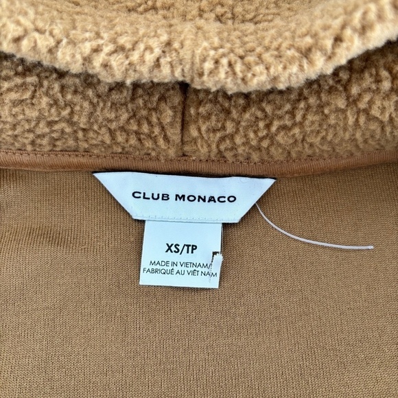 NWOT Club Monaco Teddy quarter zip hoodie size XS - Picture 7 of 14